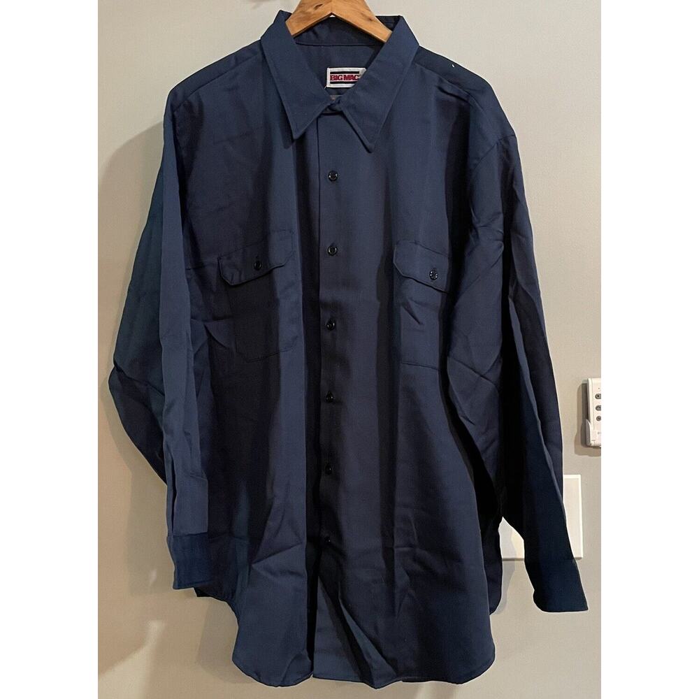 Big Mac Shirt Button‎ Up Long Sleeve Vintage Work Shirt USA Made Mens Big 3XL